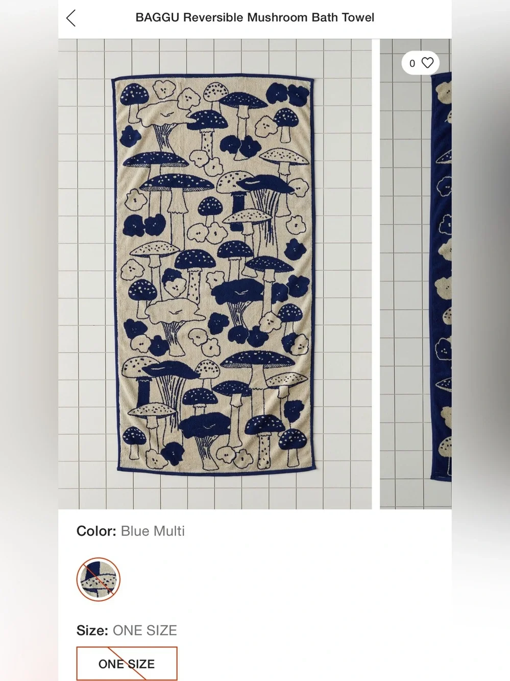 Baggu Bath Towel - Mushrooms - Picture 5 of 5